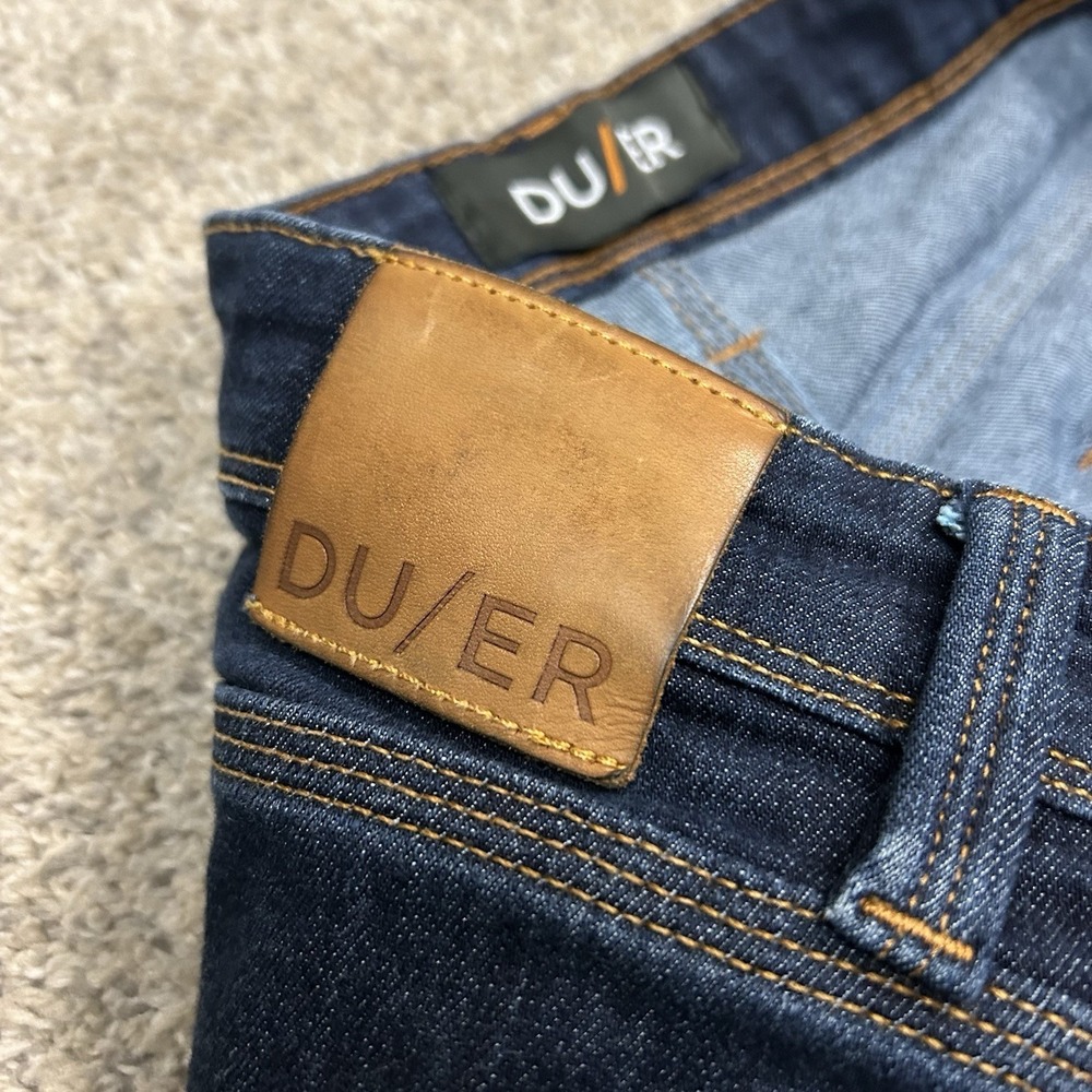 DU/ER L2X Slim Fit Jeans Mens 36X30 (Fits 36X29) Blue Denim Flex Waist DUER - Picture 10 of 13